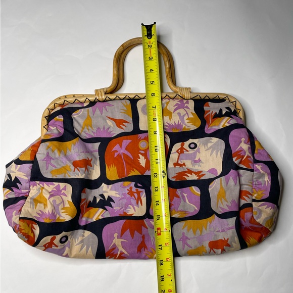 Vintage tiki print bamboo purse - Picture 3 of 6